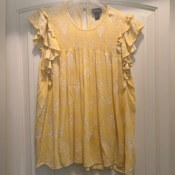 Scoop Flutter Sleeveless Pullover Crew Neck Top M - Picture 2 of 8